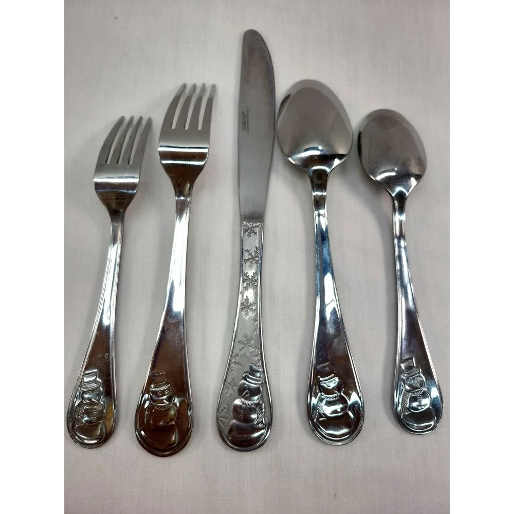 4 Cambridge Snowman Frost 5 piece place setting